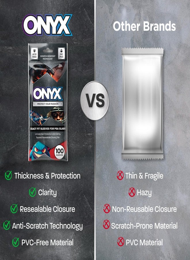 ONYX PSA Slab Sleeves - Graded Card Sleeves, PSA Perfect Fit Clear Cards Sleeves, Exact Fit Plastic Trading Bags, Cover Guard Saver Holder Sleeve Grading Baseball, Sports, MTG - Image 5