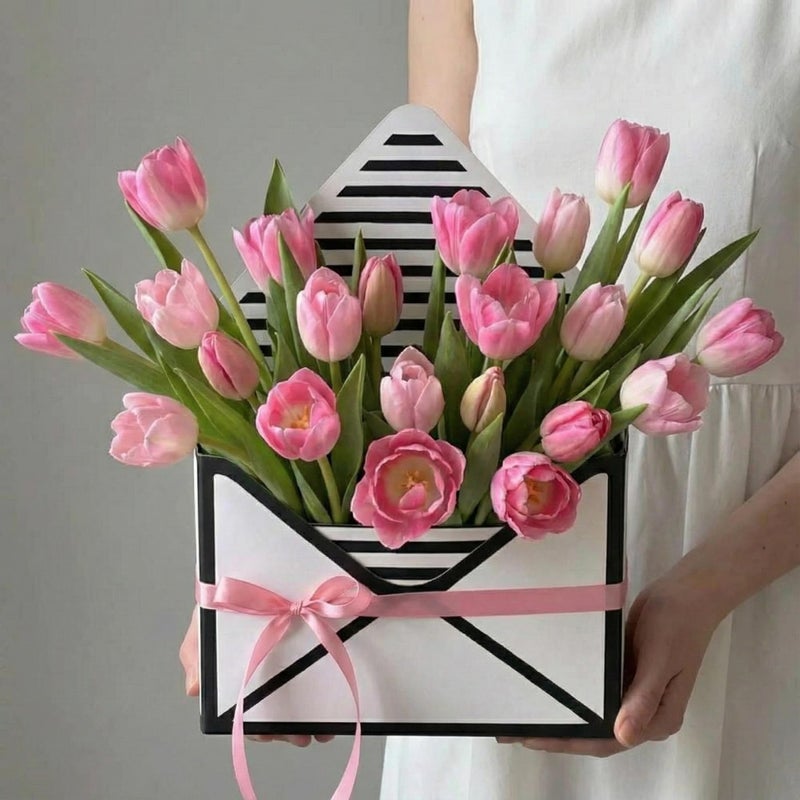 BBJ WRAPS Envelope Flower Boxes for Arrangements Striped Floral Bouquet Wrapping Paper Box Florist Supplies, 8 x 2.8 x 5.7 Inch - 5 Counts - Image 5