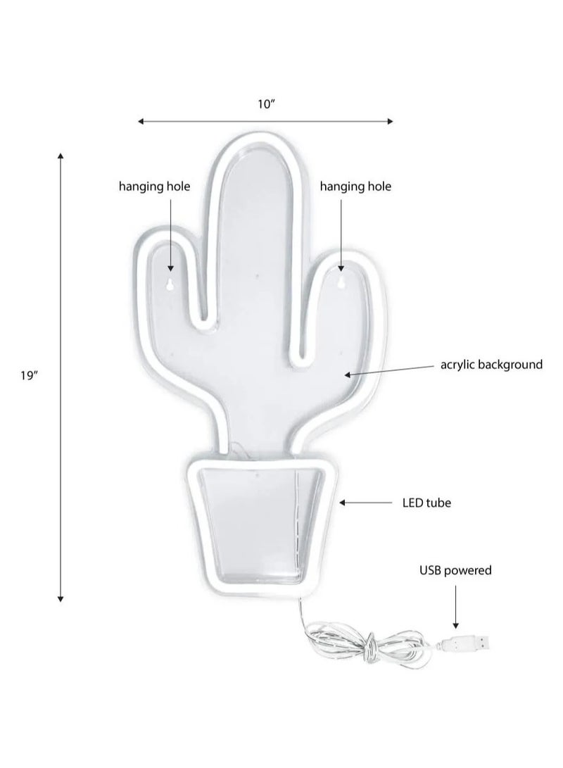Cactus Neon LED Sign USB plug - Image 3