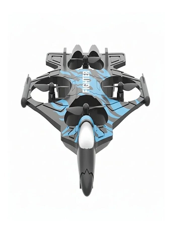 A "fighter" drone with a remote control, quadcopter design, obstacle avoidance capability, blue color. - Image 2