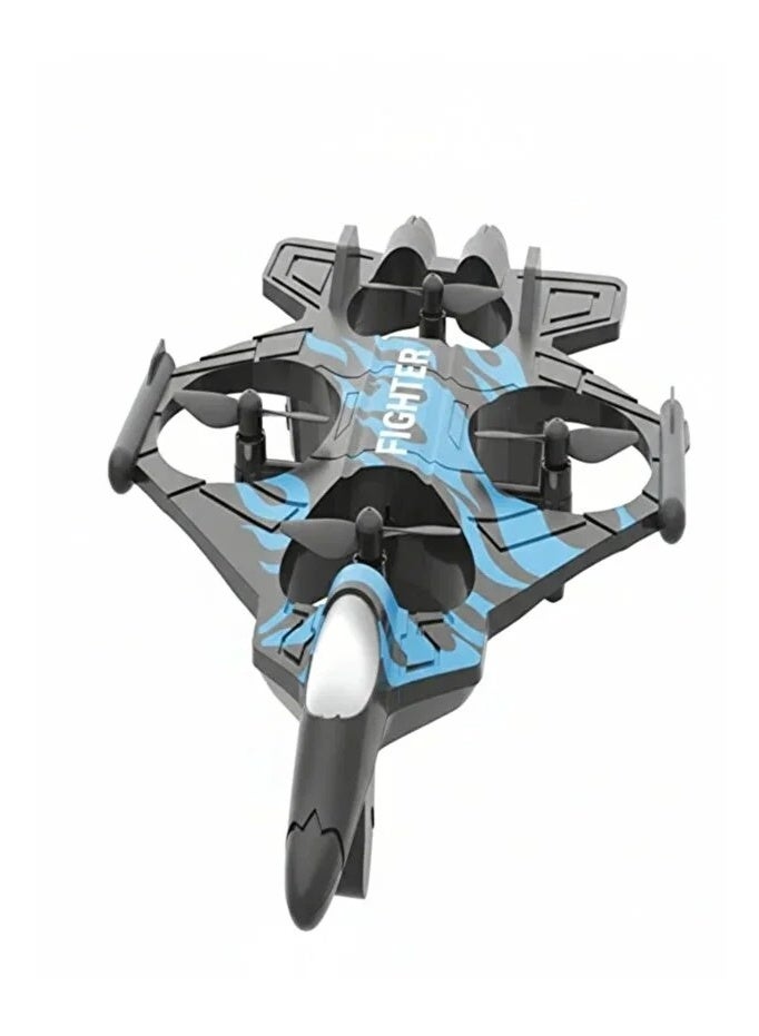 A "fighter" drone with a remote control, quadcopter design, obstacle avoidance capability, blue color. - Image 3