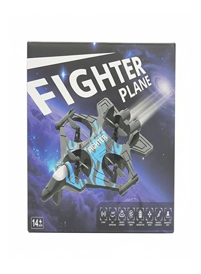 A "fighter" drone with a remote control, quadcopter design, obstacle avoidance capability, blue color. - Image 4