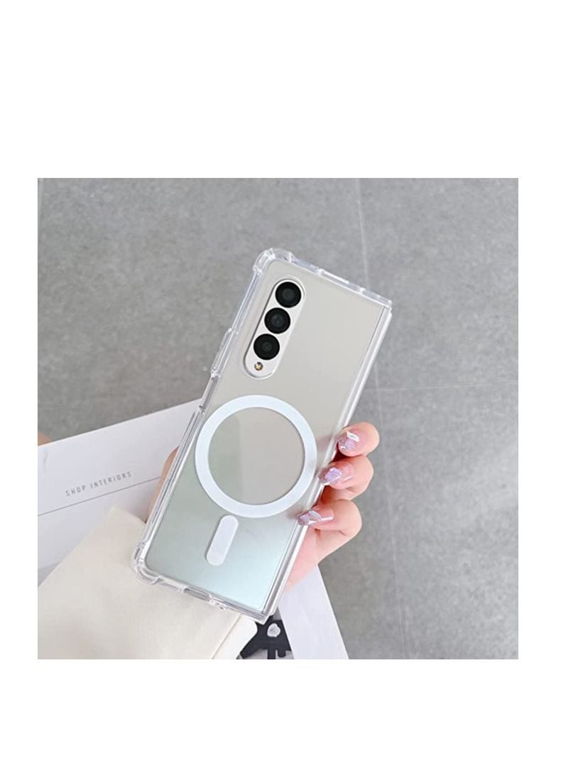 Magnetic Clear Case for Samsung Galaxy Z Fold 4 5g  with Mag Safe  and Transparent Shockproof and Drop-Proof Phone Cover  - Image 5