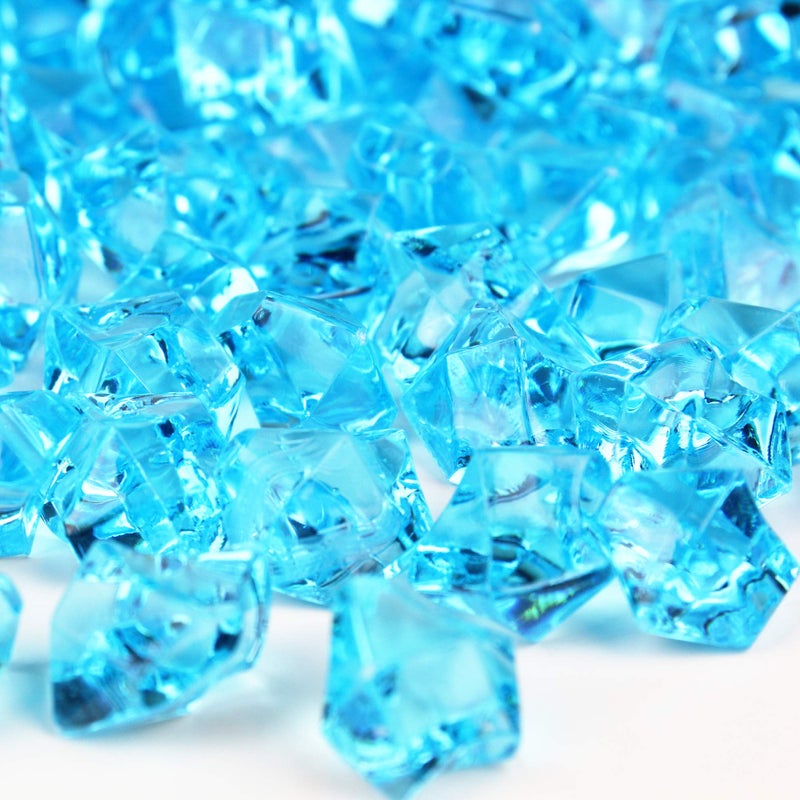 CYS EXCEL Acrylic Light Blue Crushed Ice Vase Fillers (Approx. 180-190 PCS, 3 Cups) Plastic Crushed Rock Gems for Arts & Crafts Table Scatter - Image 2