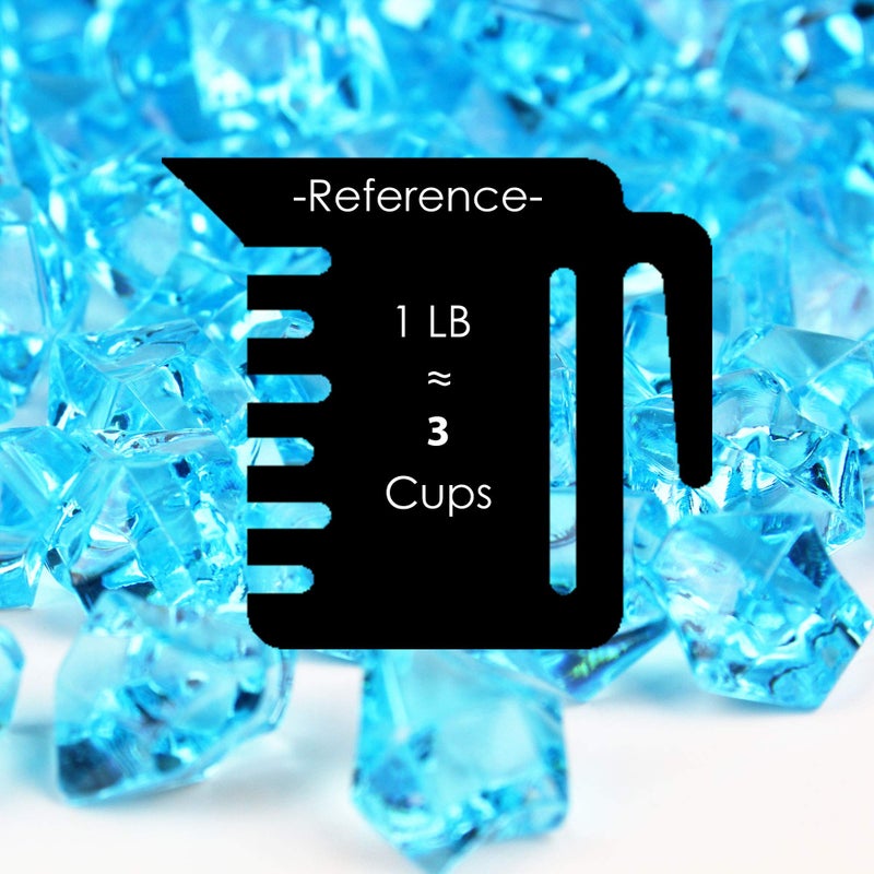 CYS EXCEL Acrylic Light Blue Crushed Ice Vase Fillers (Approx. 180-190 PCS, 3 Cups) Plastic Crushed Rock Gems for Arts & Crafts Table Scatter - Image 3