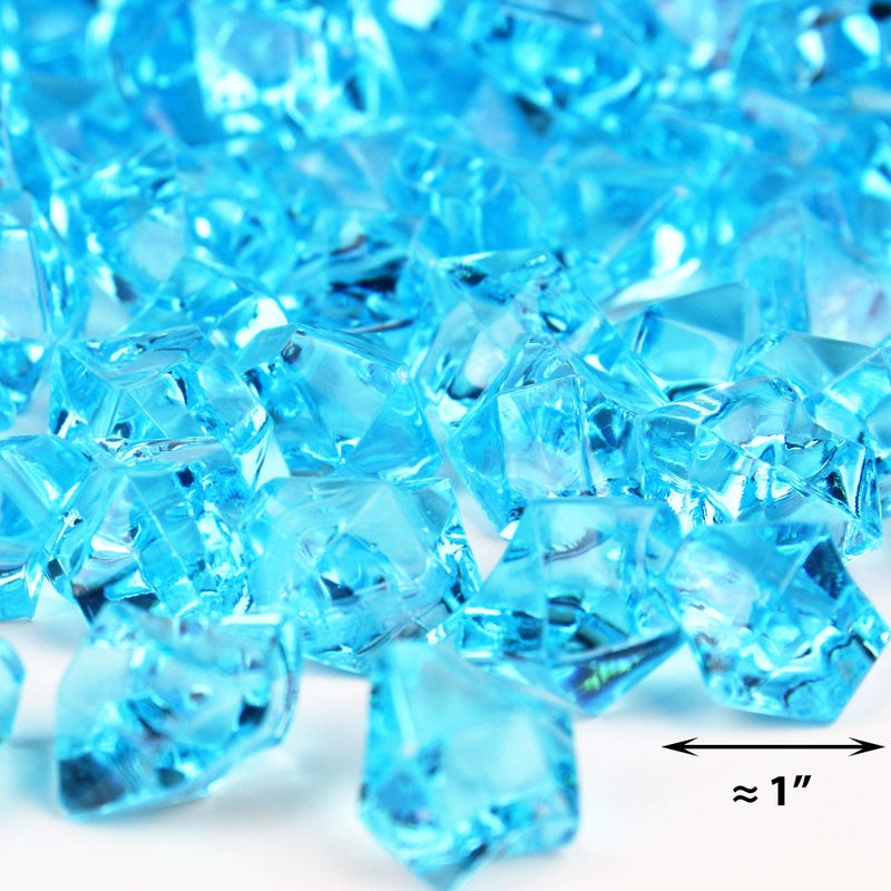 CYS EXCEL Acrylic Light Blue Crushed Ice Vase Fillers (Approx. 180-190 PCS, 3 Cups) Plastic Crushed Rock Gems for Arts & Crafts Table Scatter - Image 4