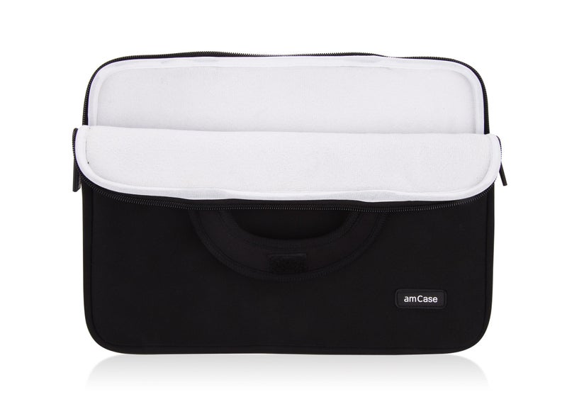 AM Case amCase Chromebook Case-11.6 to 12 inch Neoprene Travel Sleeve with Handle-Black - Image 4