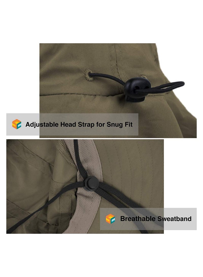 KASTWAVE Wide Brim Sun Hat with Neck Flap, UPF50+ Hiking Safari Fishing Hat for Men and Women, Sun Protection Beach Hat - Image 4