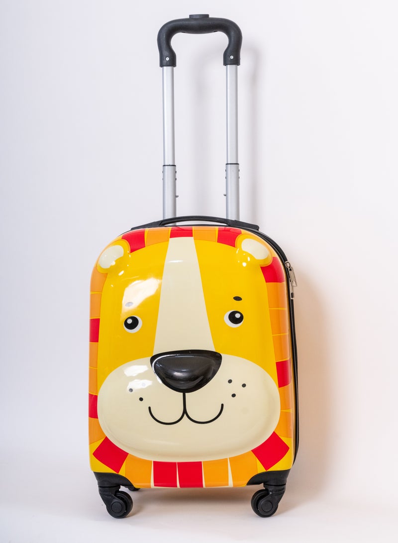 MNUK Zoo Lion Hard-Sided Polycarbonate Kids Trolley Bag-16 Inches| Yellow-104 - Image 1