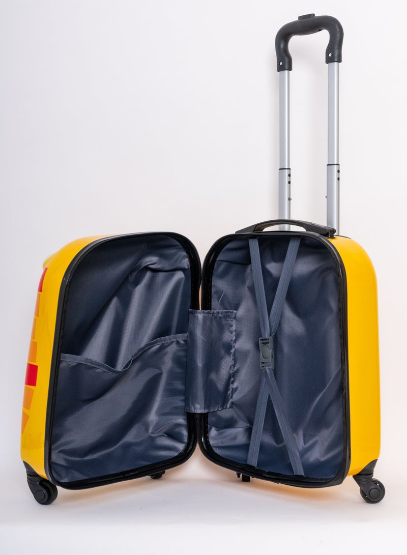 MNUK Zoo Lion Hard-Sided Polycarbonate Kids Trolley Bag-16 Inches| Yellow-104 - Image 4