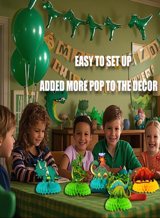 Jamonxi Dinosaur Birthday Party Decorations for 1 2 3 4 5 Year Old Boy, Dinosaur Theme Birthday Party Decor Supplies for Girl, Honeycomb Centerpiece Table Decorations Colorful and Easy to Assemble - Image 5