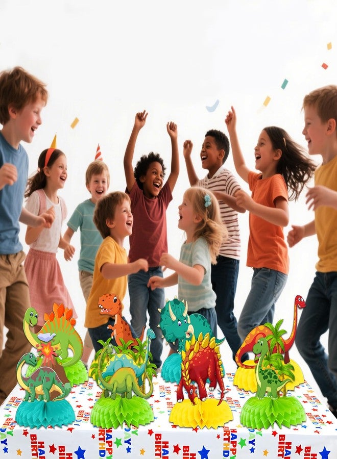 Jamonxi Dinosaur Birthday Party Decorations for 1 2 3 4 5 Year Old Boy, Dinosaur Theme Birthday Party Decor Supplies for Girl, Honeycomb Centerpiece Table Decorations Colorful and Easy to Assemble - Image 3