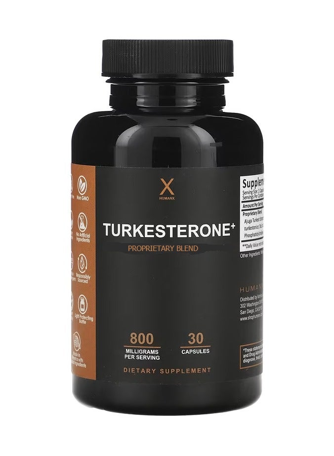 Humanx, Turkesterone+, 800 mg, 30 Capsules - Image 1