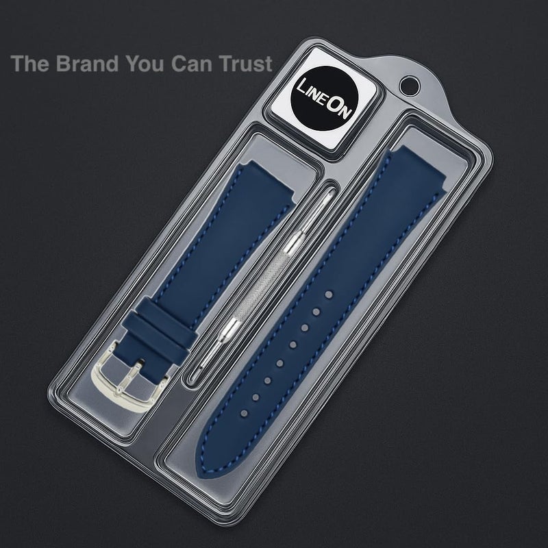Lineon 18mm Genuine Leather Watch Strap Cut Pattern Specially Compatible With CASIO Royale AE-1200WH AE 1200 WH with Tool - Image 2