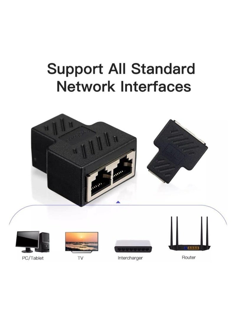 ماركة غير محددة محول مقسم بمنفذ أنثى مزدوج CAT5/CAT6 – لتوسيع خيارات الاتصال بسهولة  - Image 3