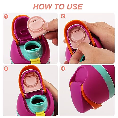 PEUTIER 2pcs Water Bottle Top Lid Compatible with Owala FreeSip 24oz 32oz, Sealing Parts Replacement Stopper Silicone Plug Accessories for Owala Free Sip 19/24/32/40oz BPA-Free Seal Gasket Bottle Cap Mouth - Image 3