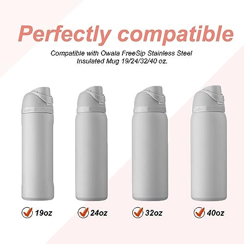 PEUTIER 2pcs Water Bottle Top Lid Compatible with Owala FreeSip 24oz 32oz, Sealing Parts Replacement Stopper Silicone Plug Accessories for Owala Free Sip 19/24/32/40oz BPA-Free Seal Gasket Bottle Cap Mouth - Image 4