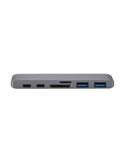 NIBEMINENT Type-C Dual USB 3.0 Hub Adapter For MacBook Pro Black  - Image 1