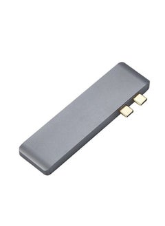 NIBEMINENT Type-C Dual USB 3.0 Hub Adapter For MacBook Pro Black  - Image 2
