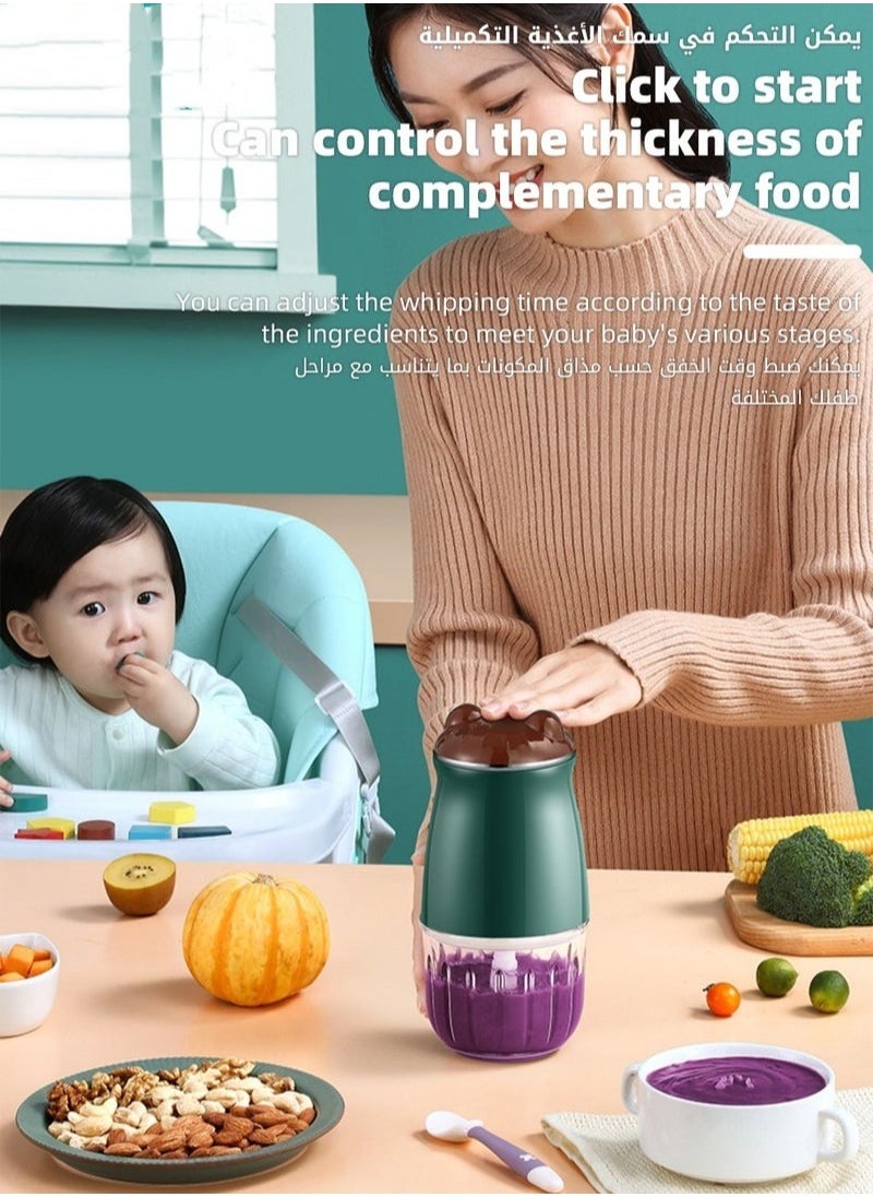 MIXDE Baby Food Maker, Babies Foods Processor Gift Sets for Infant Fruit, Vegetables, Meat, Toddler Foods Blender with Baby Food Containers, Freezer Tray, Silicone Spoons and Spatula  - Image 4