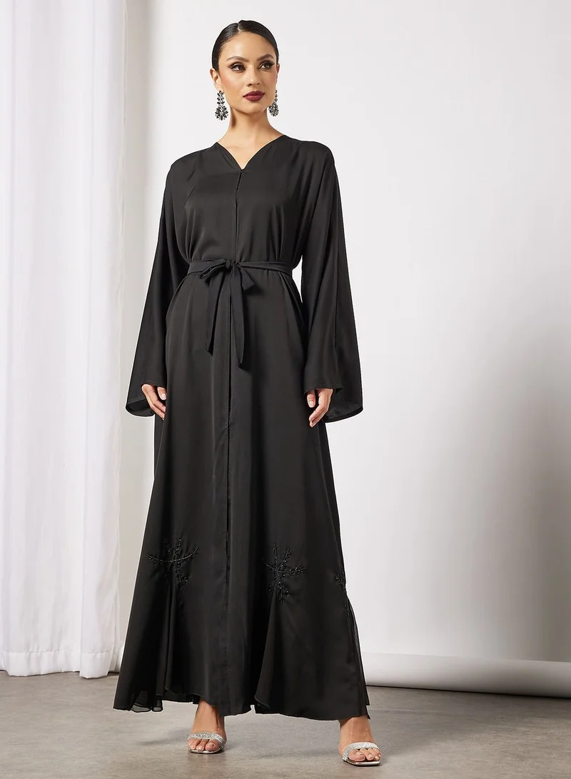 Hayat Abaya With Stone Work On The Buttom
