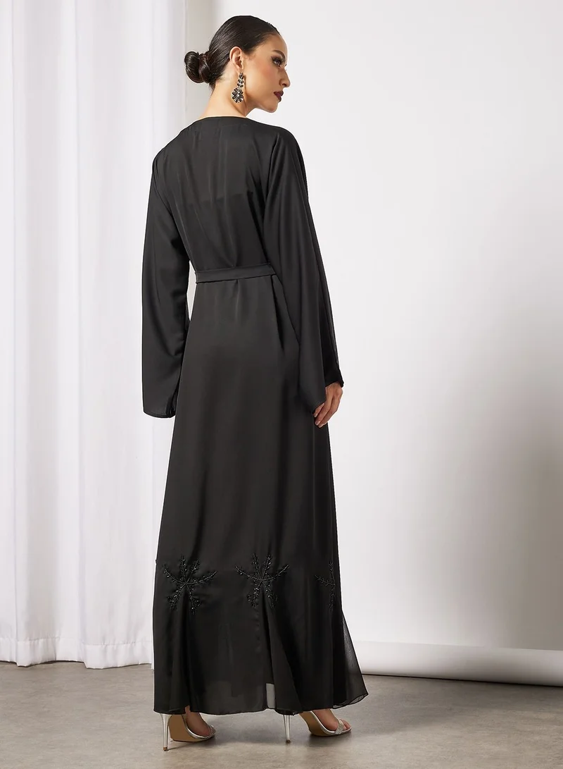 Hayat Abaya With Stone Work On The Buttom