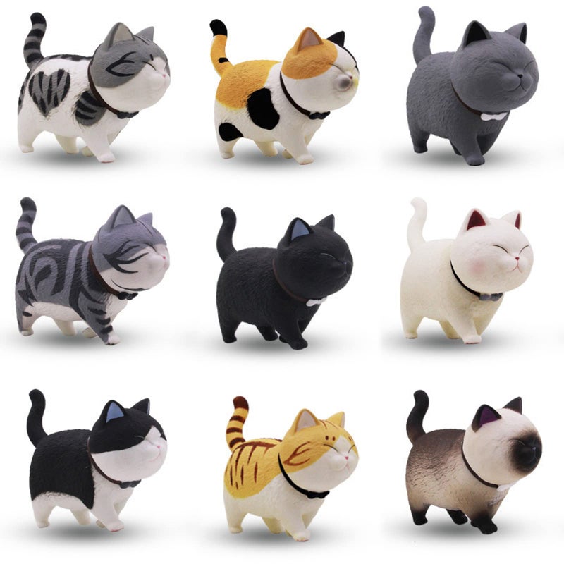 HOINCO 9 PCS Cute Miniature Cats Landscape Lovely Cats Figurines Fairy Home Garden Animals Kitten Adorable Cupcake Christmas Birthday Gift for Home Garden Decor Ornament Supplies - Image 1