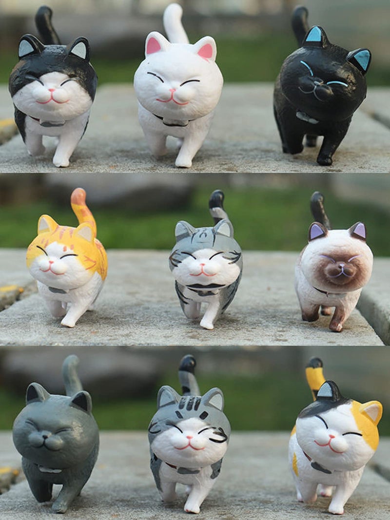 HOINCO 9 PCS Cute Miniature Cats Landscape Lovely Cats Figurines Fairy Home Garden Animals Kitten Adorable Cupcake Christmas Birthday Gift for Home Garden Decor Ornament Supplies - Image 4