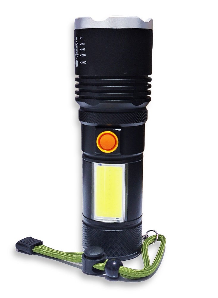 Generic Emergency Lights Aluminum Alloy Power Bank Flashlight Charging Treasure RL-P13 , 2000 Lumen LED Light, Rechargeable, 5 Light Modes, Power Bank, with Charging Cable Function, Flashlight Work Light, Telescopic Zoom, Waterproof  - Image 1