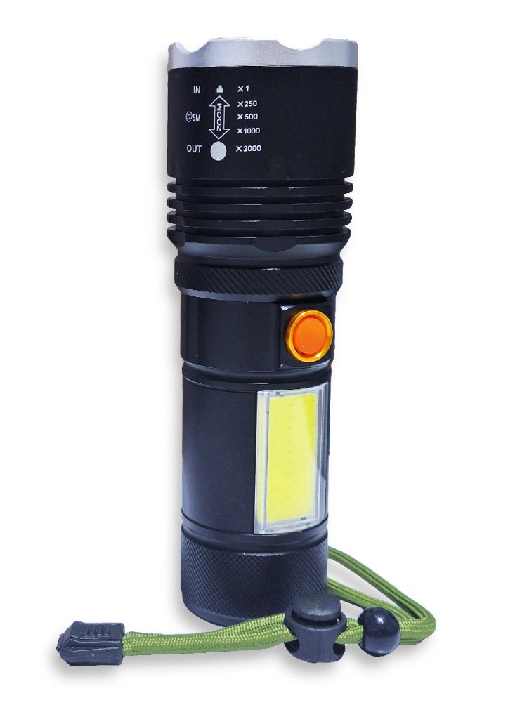 Generic Emergency Lights Aluminum Alloy Power Bank Flashlight Charging Treasure RL-P13 , 2000 Lumen LED Light, Rechargeable, 5 Light Modes, Power Bank, with Charging Cable Function, Flashlight Work Light, Telescopic Zoom, Waterproof  - Image 2