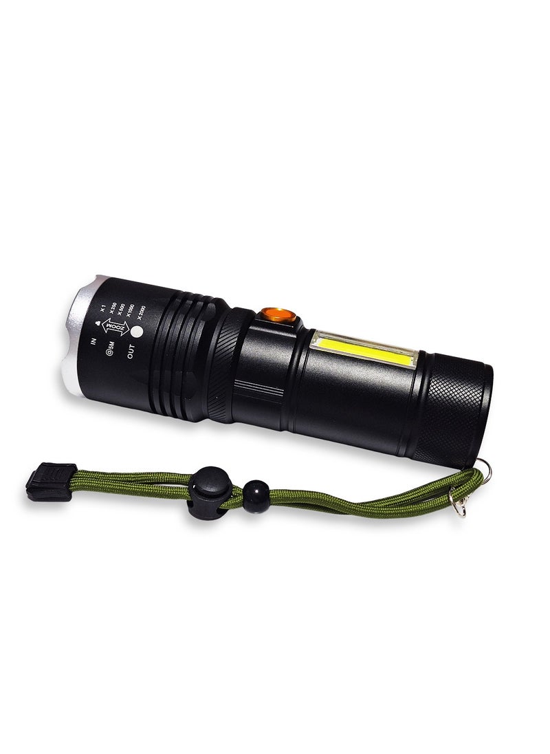 Generic Emergency Lights Aluminum Alloy Power Bank Flashlight Charging Treasure RL-P13 , 2000 Lumen LED Light, Rechargeable, 5 Light Modes, Power Bank, with Charging Cable Function, Flashlight Work Light, Telescopic Zoom, Waterproof  - Image 4