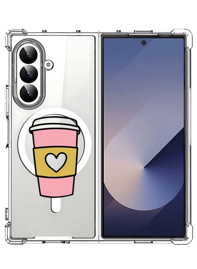 Theodor Magnetic Case for Samsung Galaxy Z Fold 7 Compatible with MagSafe Wireless Charging, Shockproof Phone Bumper Cover Coffee Mug - Image 1