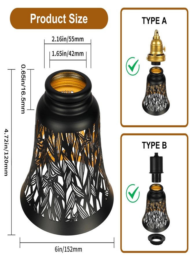 ALUCSET أغطية مصابيح معلق، 4 عبوات بدائل أغطية مصابيح مروحة السقف مع قاعدة 1-5/8"، ارتفاع ALUCSET 4.72" وقطر 4-3/4"، غطاء معدني على شكل جرس لمصابيح الثريا والمصابيح الجدارية - Image 4