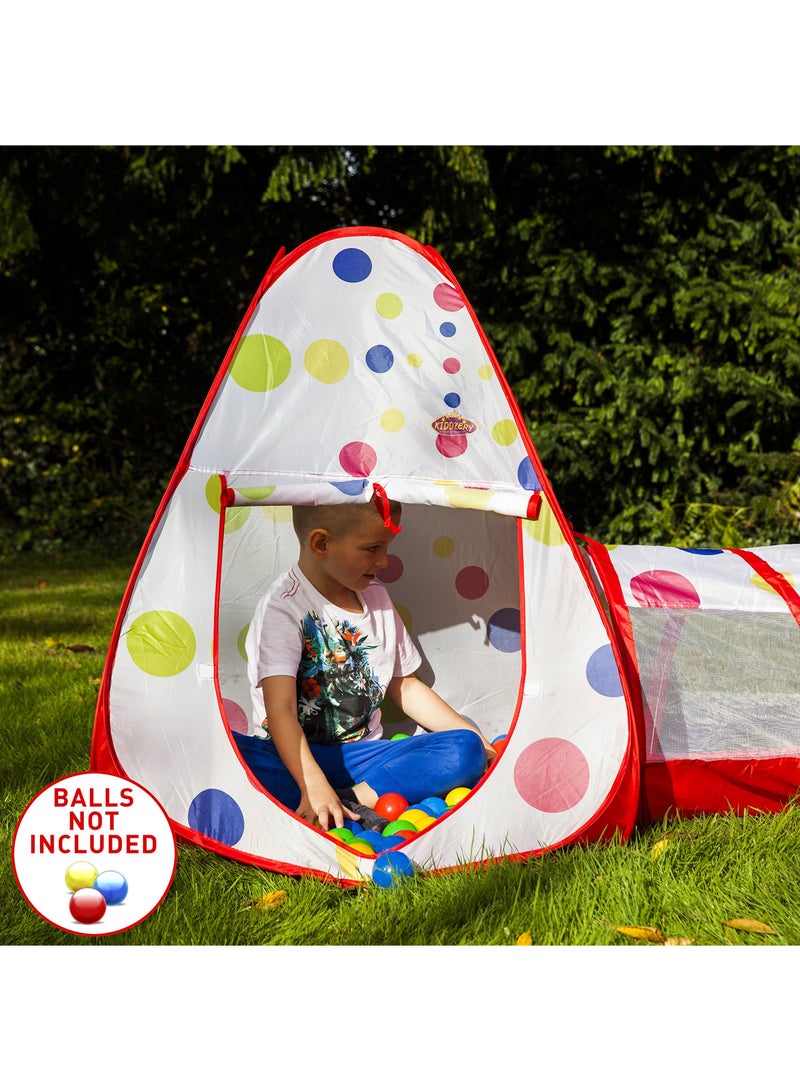 3pc Kids Play Tent Crawl Tunnel and Ball Pit with Basketball Hoop Durable Pop Up Playhouse Tent for Boys Girls Babies Toddlers Pets for Indoor and Outdoor Use with Carrying Case  - Image 3