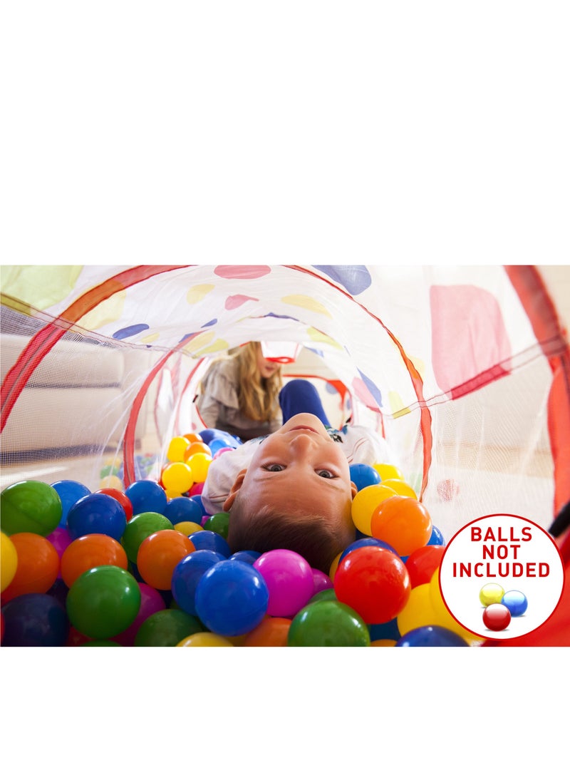 3pc Kids Play Tent Crawl Tunnel and Ball Pit with Basketball Hoop Durable Pop Up Playhouse Tent for Boys Girls Babies Toddlers Pets for Indoor and Outdoor Use with Carrying Case  - Image 5