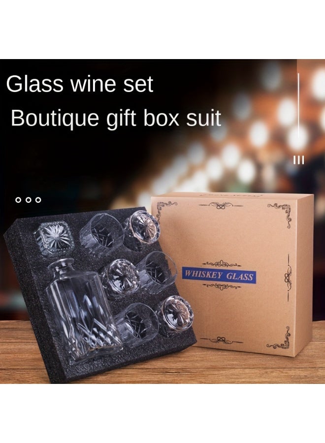 7 PCS Glass Whiskey Decanter and Whiskey Glasses Set, Wine Decanter With 6 Double Old Fashioned Glasses, 100% Lead Free Whiskey Glassware - Image 5