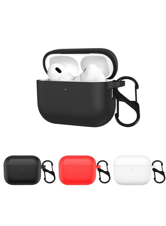 حافظة سيليكون بيضاء واقية خفيفة الوزن متينة لشحن AirPods Pro 3 - Image 1