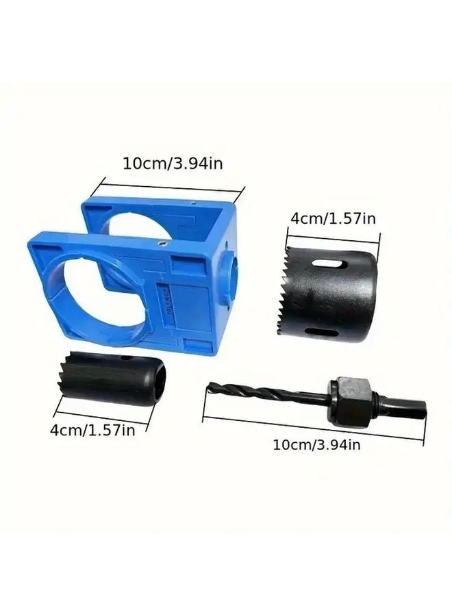 مجموعة قطع ثقوب أقفال الباب الأزرق مع قالب لأبواب الخشب سهلة التركيب - Image 4