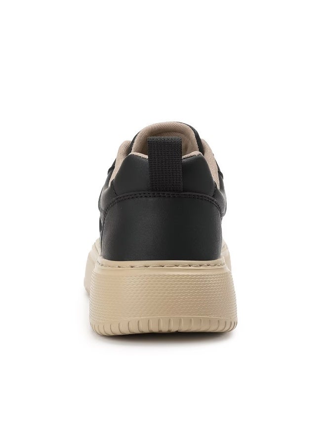 SKY VIEW Men's Fashion Shoes Ultrafine Fiber Vamp Casual Shoes For Men Non Slip Lace Up Chunky Sneakers Cushioned And Lightweight Low Top Walking Shoes Black-00 - Image 4