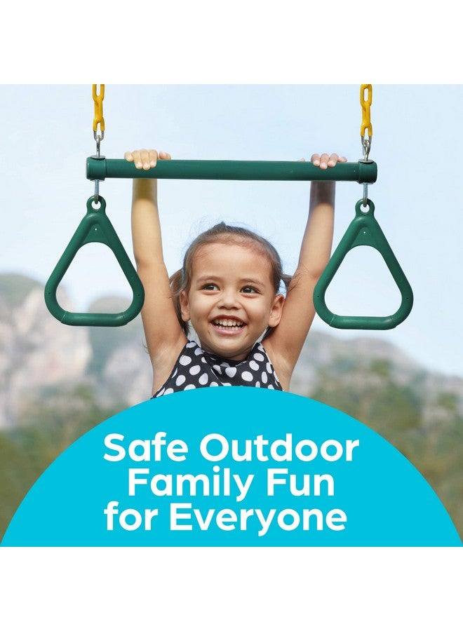 Jungle Gym Kingdom Swing Sets for Backyard, Monkey Bars & Swingset Accessories - Set Includes 18" Trapeze Swing Bar & 48" Heavy Duty Chain with Locking Carabiners - Outdoor Play Equipment (Green) - Image 2