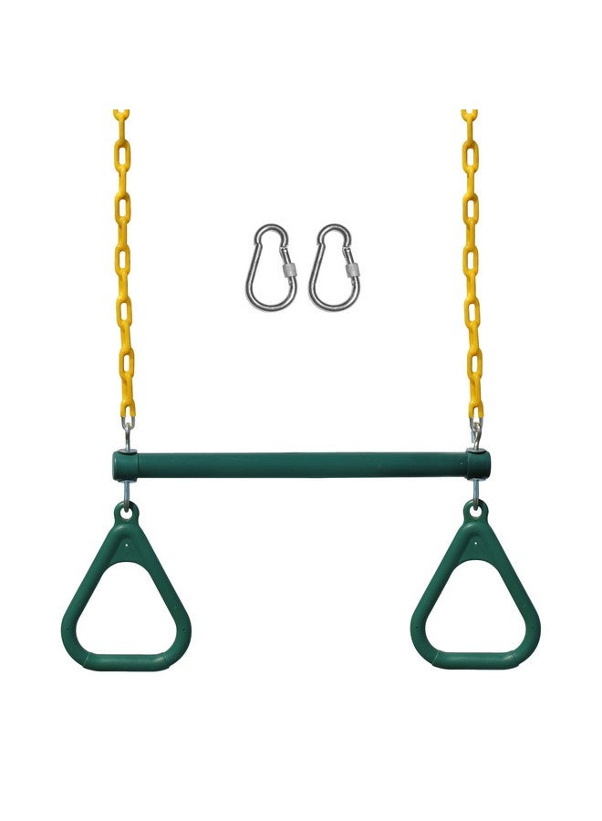 Jungle Gym Kingdom Swing Sets for Backyard, Monkey Bars & Swingset Accessories - Set Includes 18" Trapeze Swing Bar & 48" Heavy Duty Chain with Locking Carabiners - Outdoor Play Equipment (Green) - Image 1