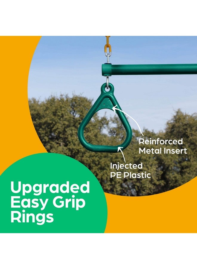 Jungle Gym Kingdom Swing Sets for Backyard, Monkey Bars & Swingset Accessories - Set Includes 18" Trapeze Swing Bar & 48" Heavy Duty Chain with Locking Carabiners - Outdoor Play Equipment (Green) - Image 5