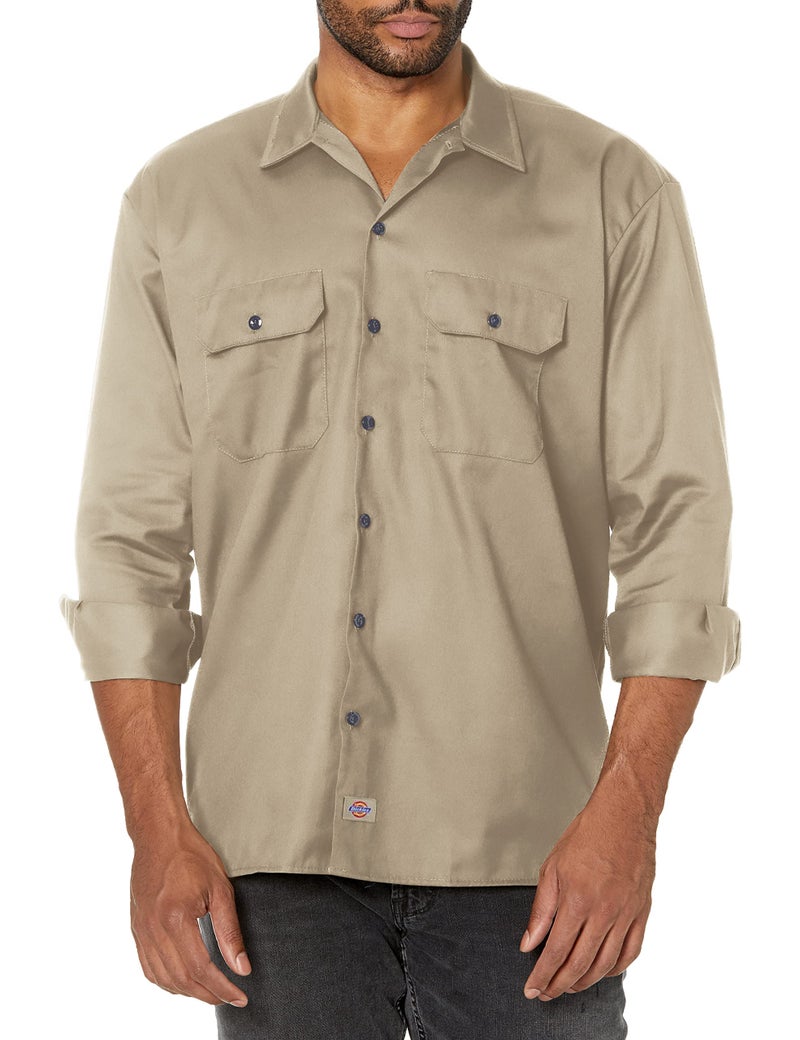 Dickies Mens Long-Sleeve Work Utility Button Down Shirts, Desert Sand, XX-Large US - Image 1