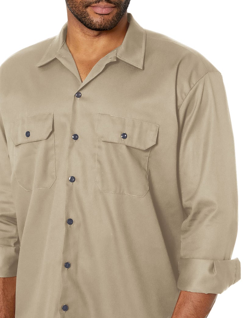 Dickies Mens Long-Sleeve Work Utility Button Down Shirts, Desert Sand, XX-Large US - Image 3