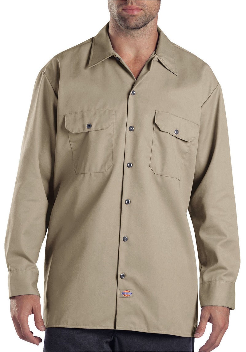Dickies Mens Long-Sleeve Work Utility Button Down Shirts, Desert Sand, XX-Large US - Image 4