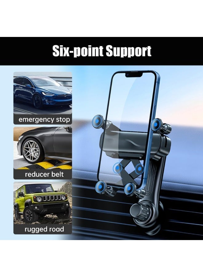 Azonee Car Air Vent Phone Holder, Rotatable Car Phone Holder, Gravity Phone Holder with Rotatable Rocker Arm, Phone Holder with Extension Clip, Suitable for All Mobile Phones/iPhone/Samsung - Image 2