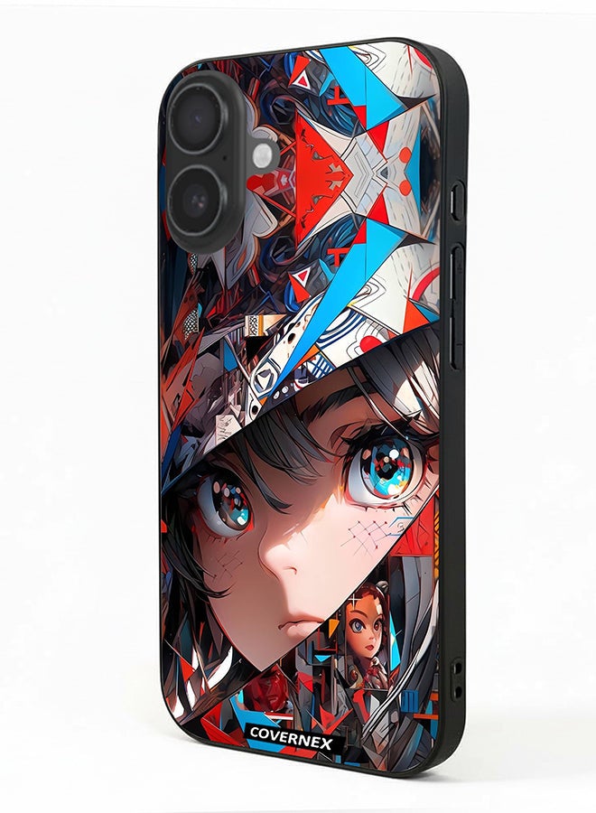 Covernex غطاء حماية لهاتف آبل آيفون 16 مزخرف بتصميم عيون أنمي تجريدي - Image 1