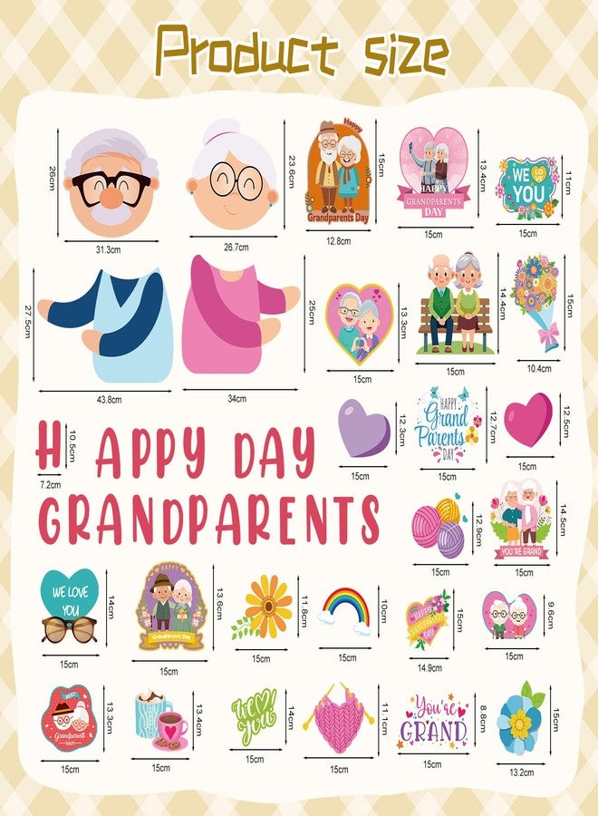 Epakh Grandparents Day Bulletin Board Decorations Paper Cutouts Grandparents Day Party Decorations Set Grandma and Grandpa Classroom Decor Cutouts for School Wall Door Supplies(Vivid) - Image 2