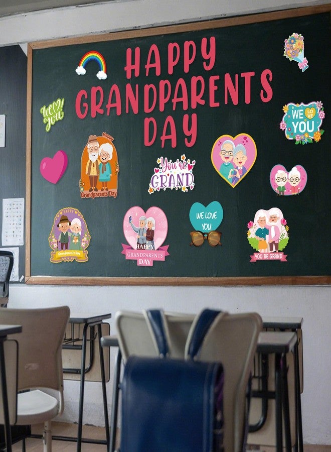 Epakh Grandparents Day Bulletin Board Decorations Paper Cutouts Grandparents Day Party Decorations Set Grandma and Grandpa Classroom Decor Cutouts for School Wall Door Supplies(Vivid) - Image 4