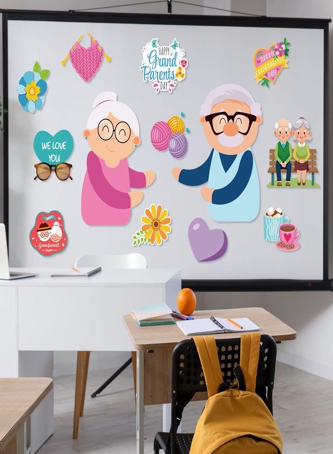Epakh Grandparents Day Bulletin Board Decorations Paper Cutouts Grandparents Day Party Decorations Set Grandma and Grandpa Classroom Decor Cutouts for School Wall Door Supplies(Vivid) - Image 5